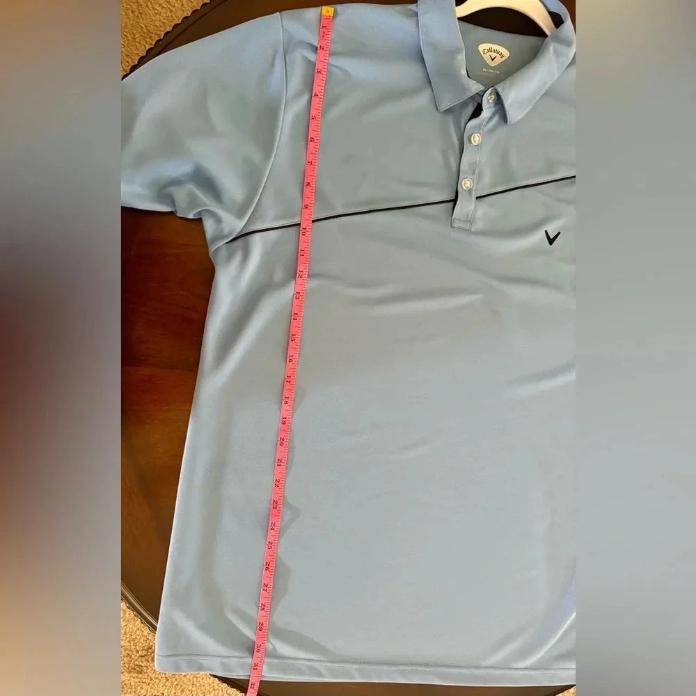 Callaway Polo Golf Shirt Short Sleeve Light Blue w/ Tee's Size XXL - Picture 5 of 7